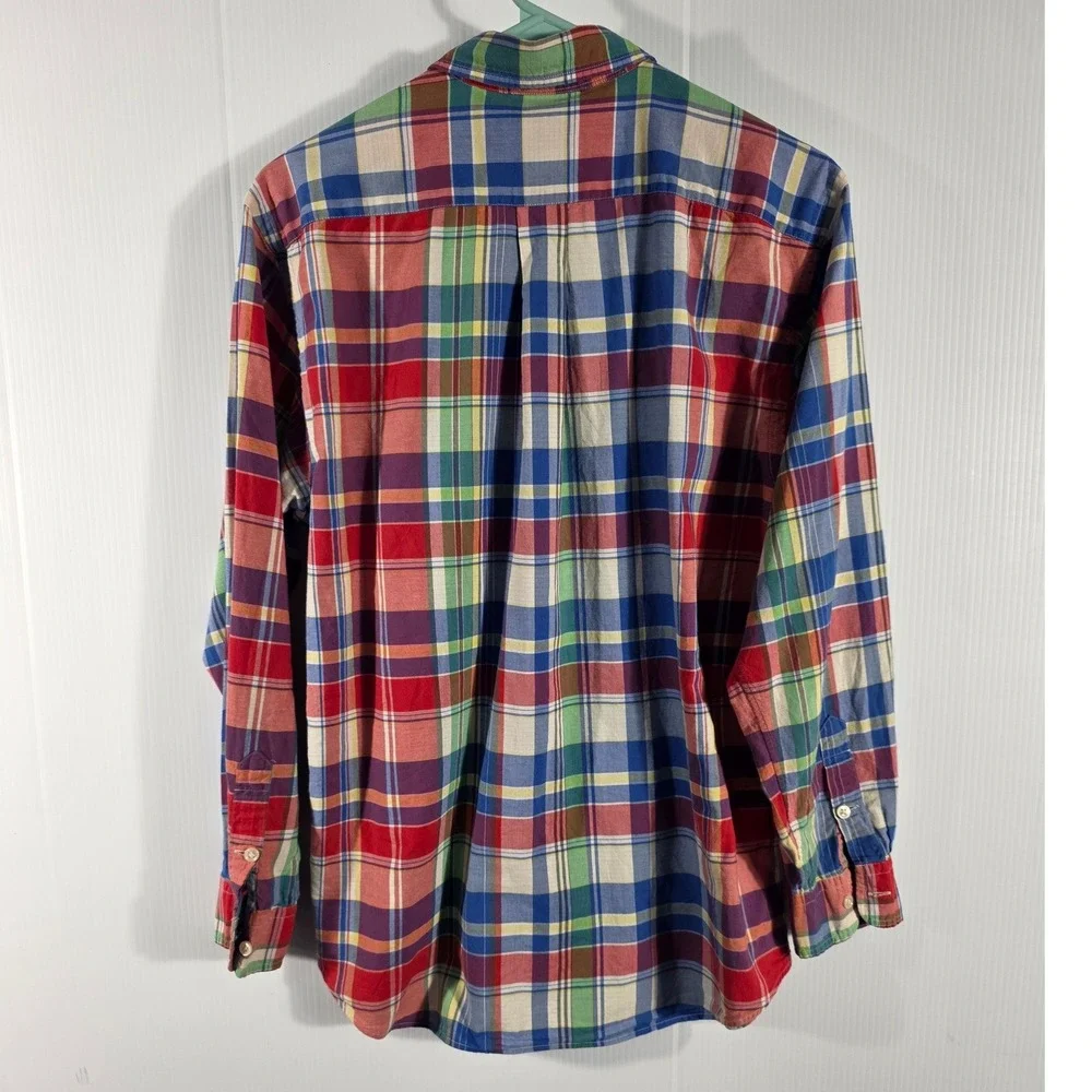 Ralph Lauren Boys XL 20 Multi Color Plaid Button Down Shirt Long Sleeve Cotton - Picture 6 of 12